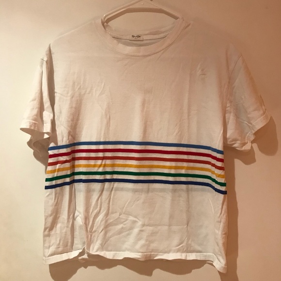 brandy melville rainbow stripe aleena shirt - Picture 2 of 5